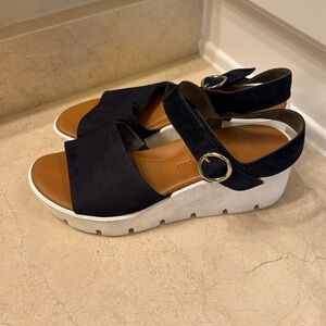 Paul Green soft suede sandals navy blue